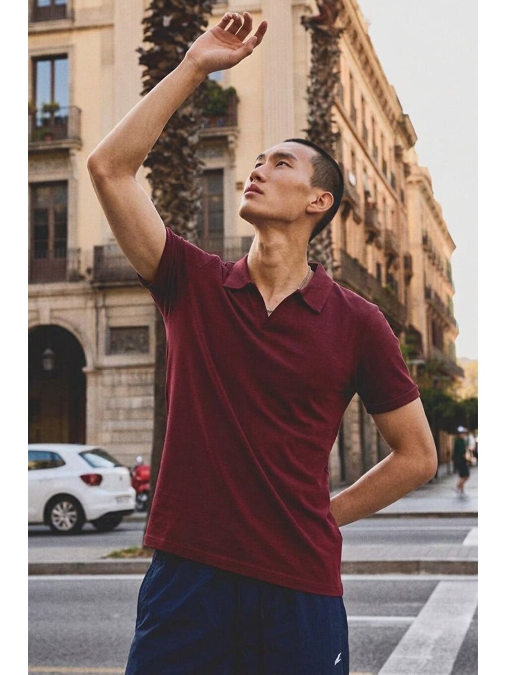 Erkek Polo Yaka Kısa Kollu Yazlık Bordo Tişört-2