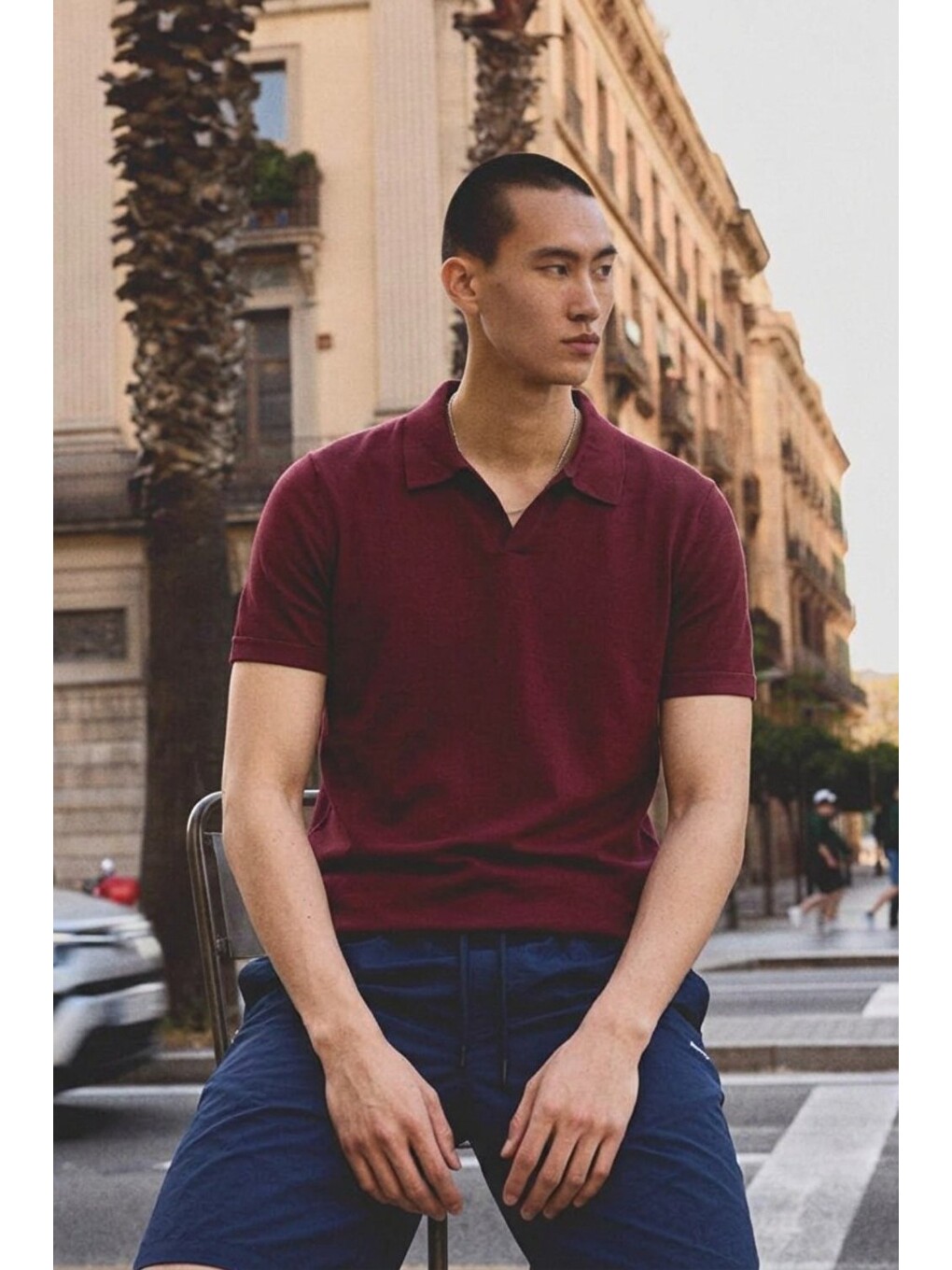 Erkek Polo Yaka Kısa Kollu Yazlık Bordo Tişört-3