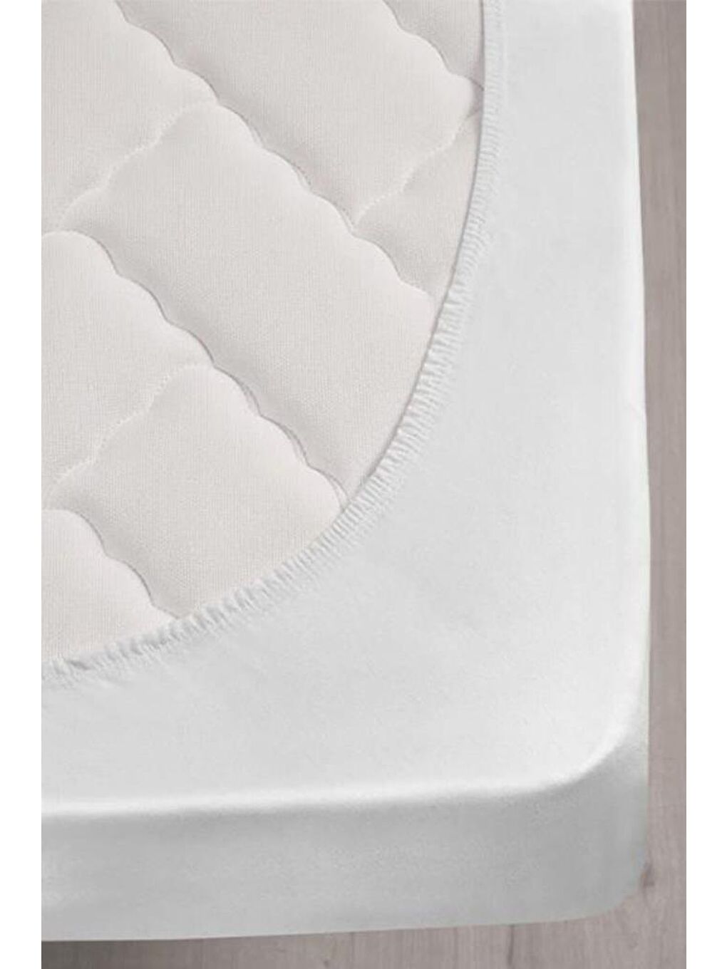 Beyaz 3D Kapitoneli Sıvı Geçirmez 120X200cm Fitted Tek Kişilik Alez-4