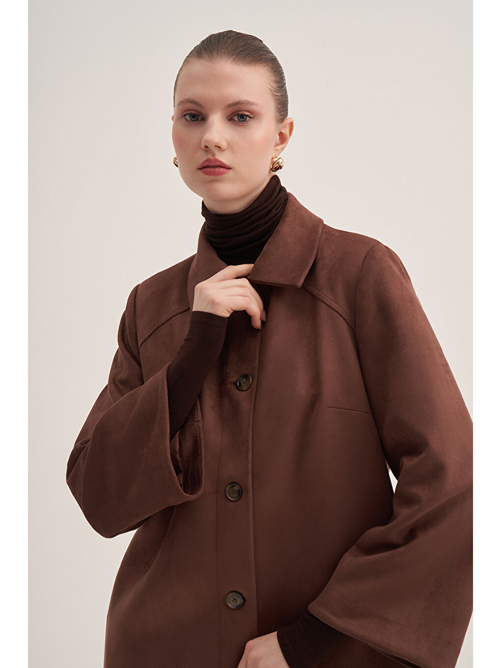 Kahverengi 18000111 Süet Kap-1