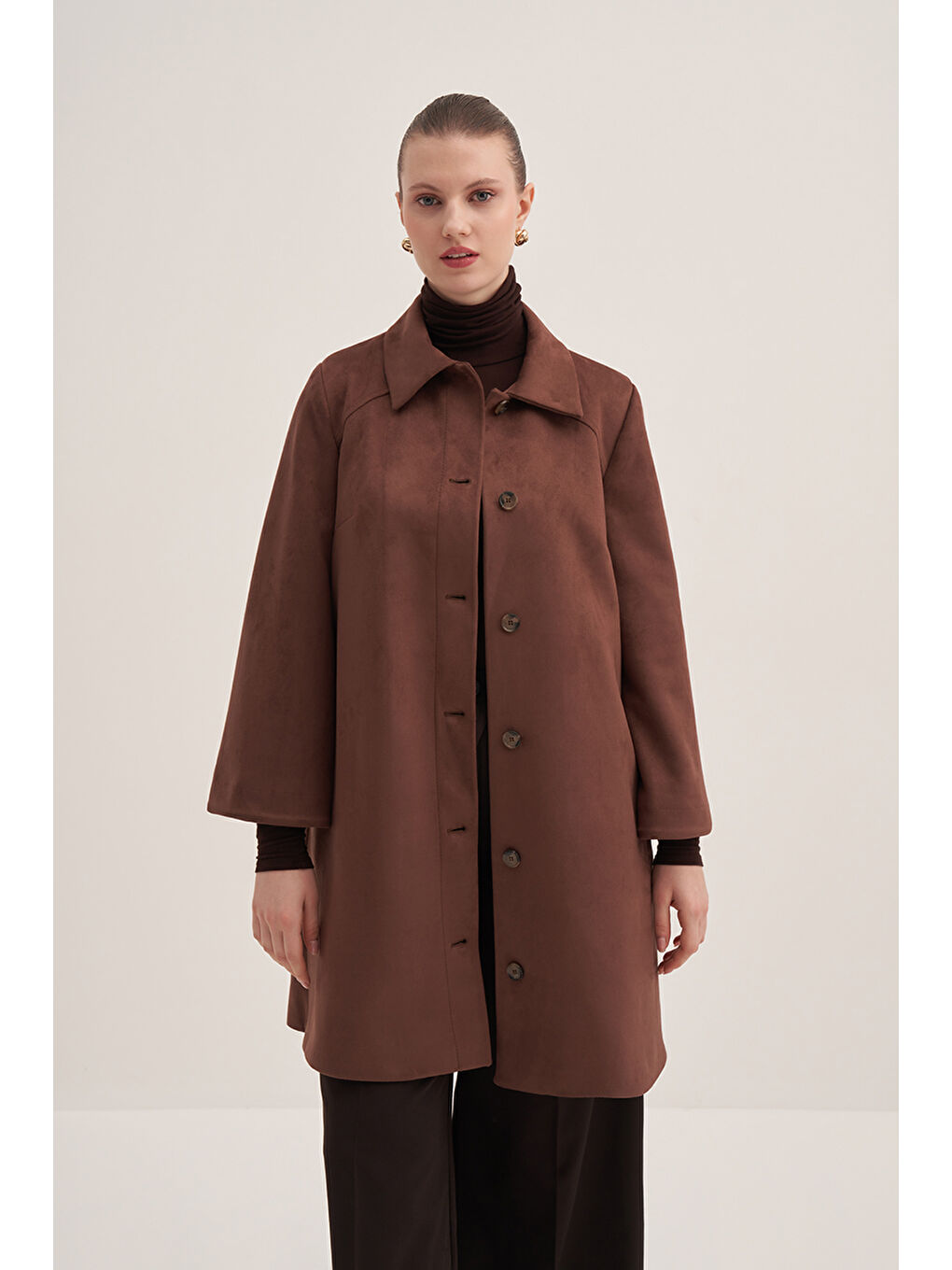 Kahverengi 18000111 Süet Kap-2