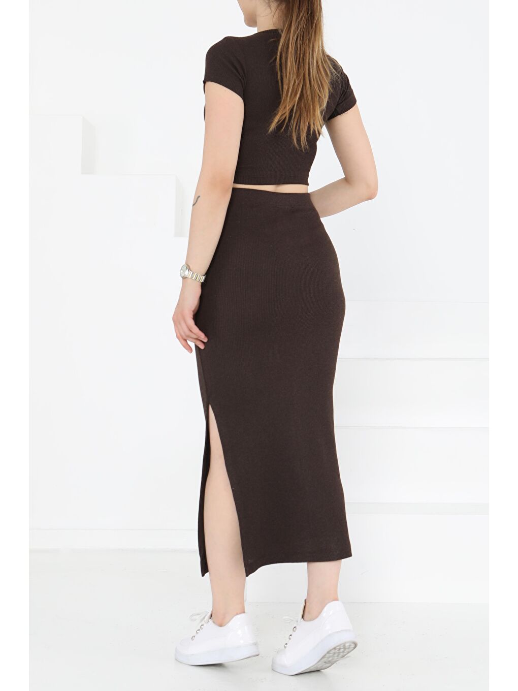 Kahverengi Kısa Kollu İkili Takım Kahve - 27231-3