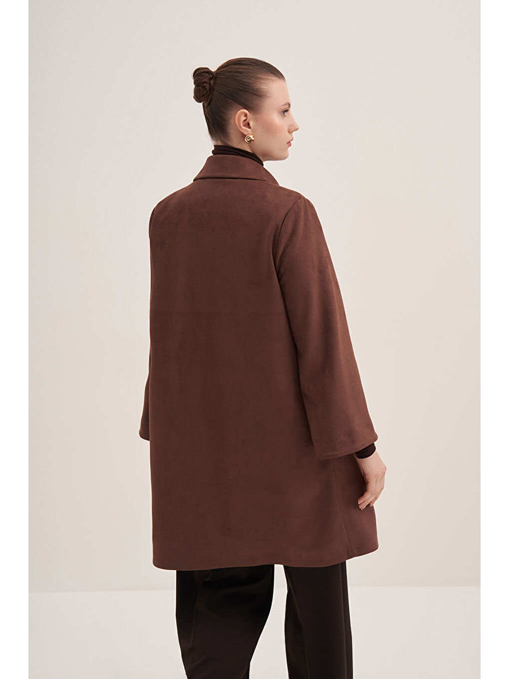 Kahverengi 18000111 Süet Kap-4