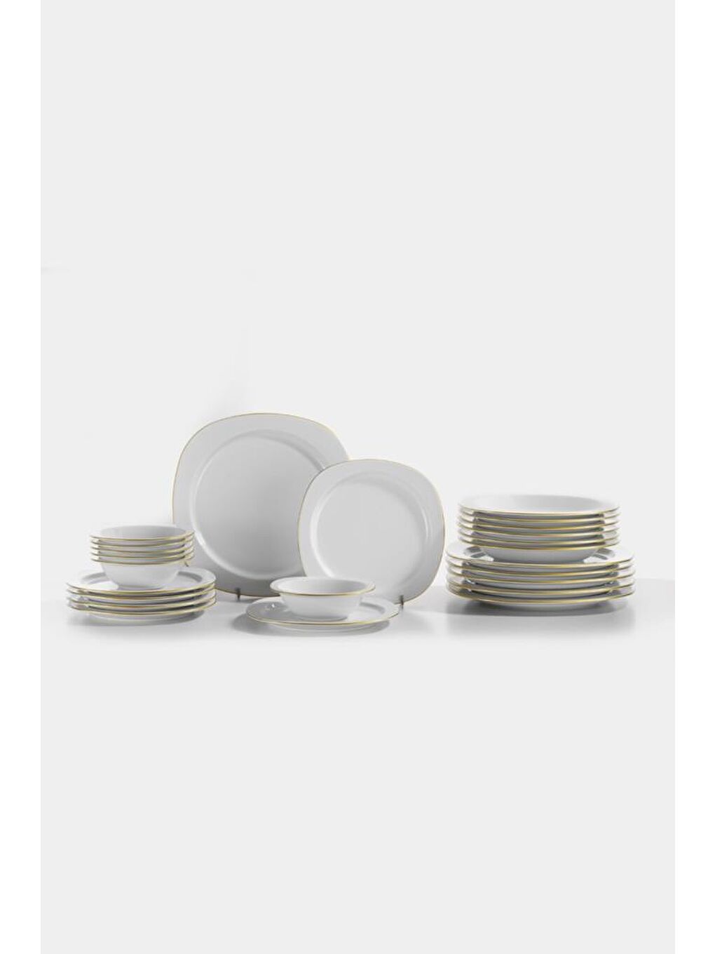 Sarı Tetra 6 Kişilik 24 Parça Altın Fileli Yemek Takımı PLP24Y2520-4