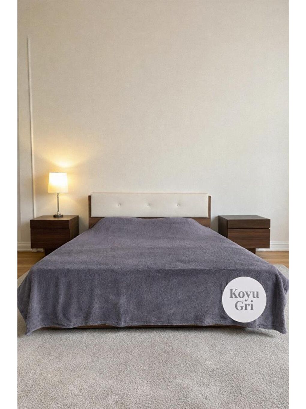 Welsoft Çift Kişilik Battaniye 200x220 cm Koyu Gri