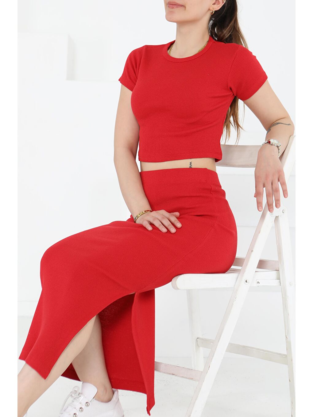 Kırmızı Kısa Kollu İkili Takım Kirmizi - 27231