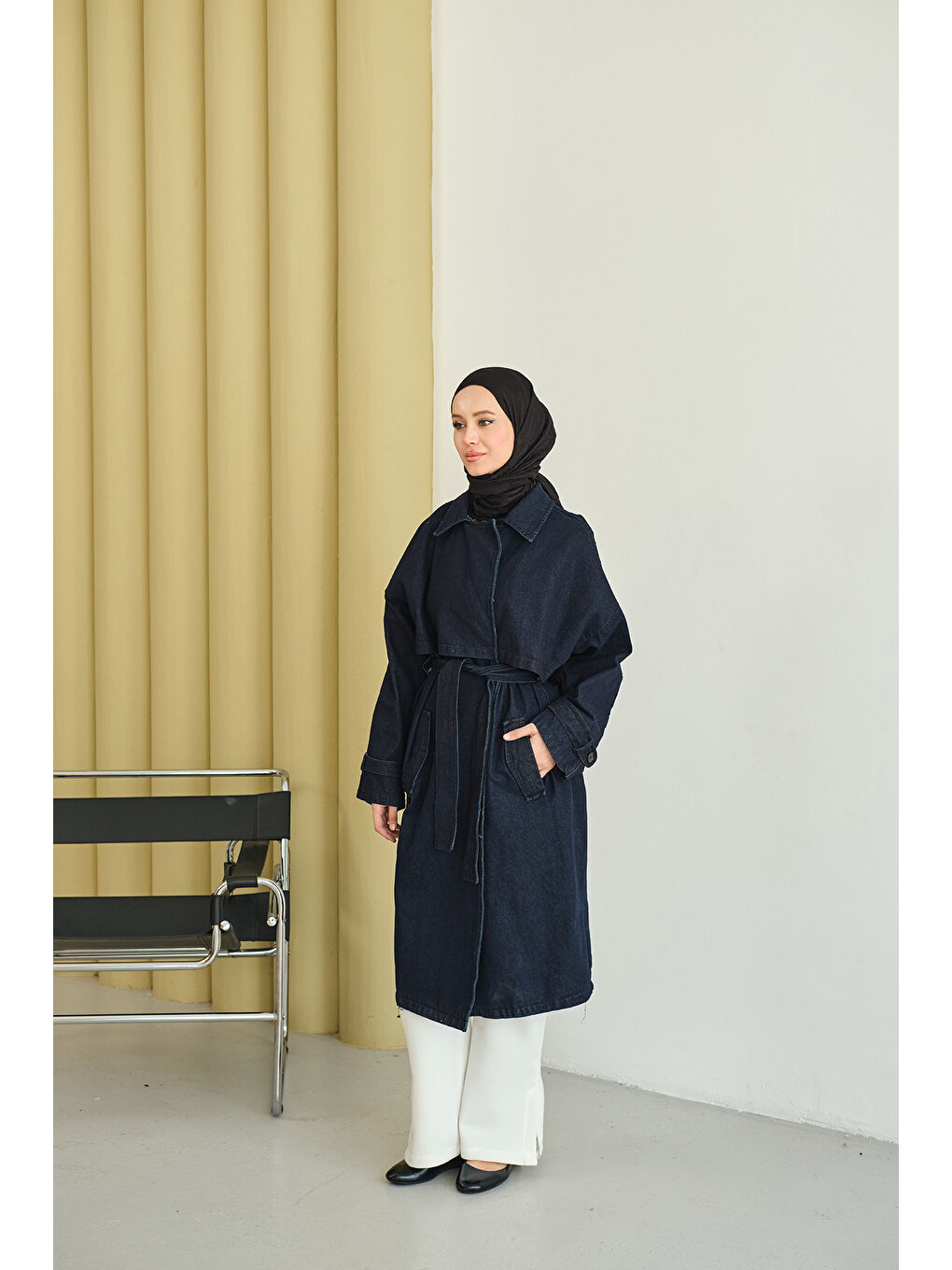 Kadın Jean Trenç Lacivert-1