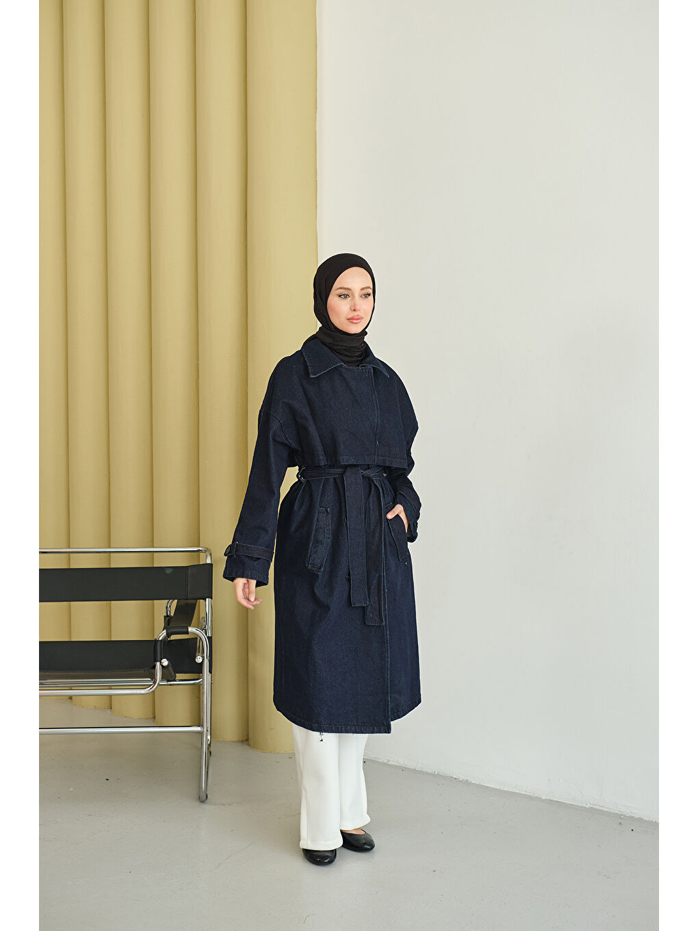 Kadın Jean Trenç Lacivert-2