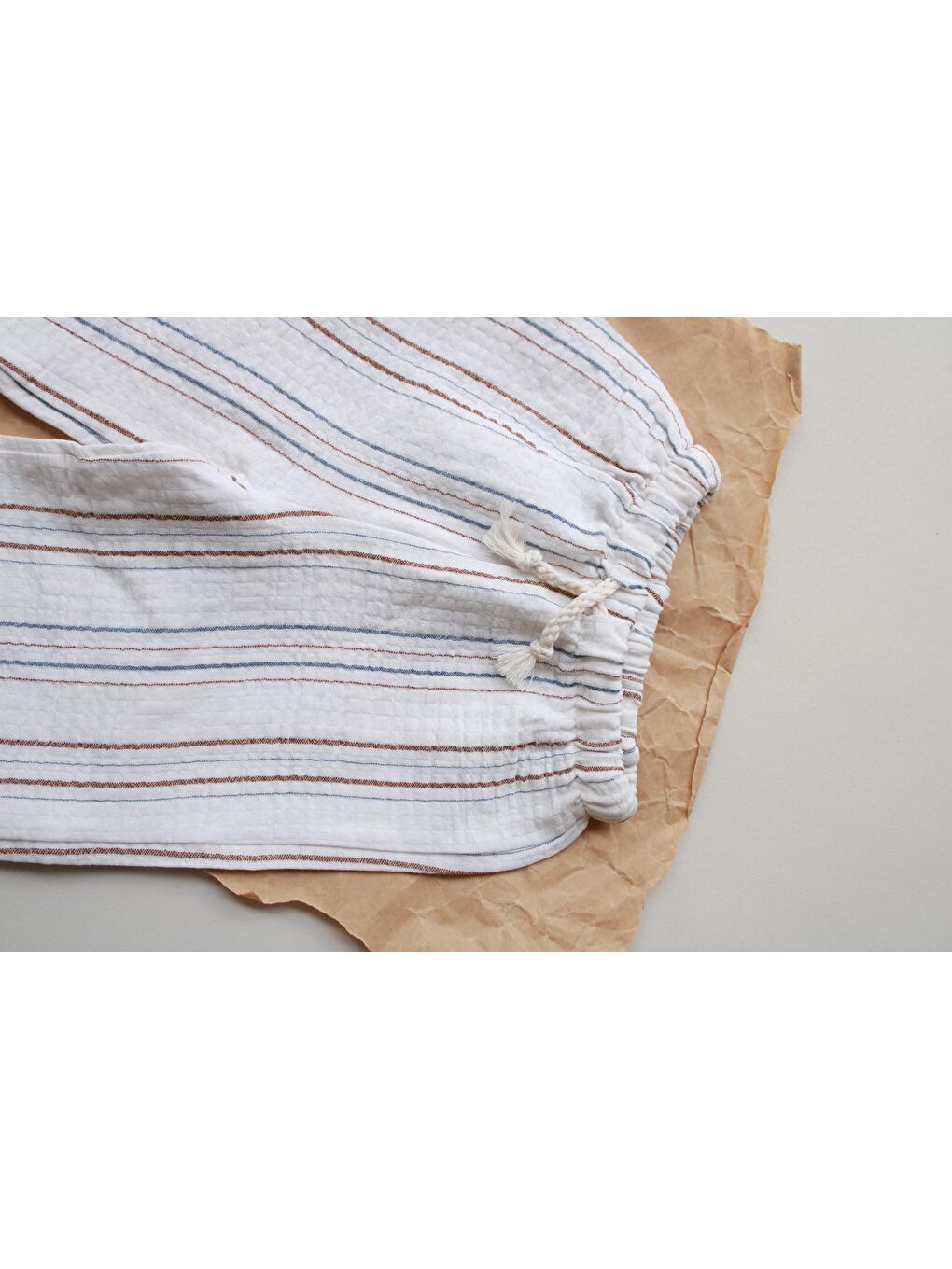 Kahverengi-İndigo Çizgili Pantolon-3