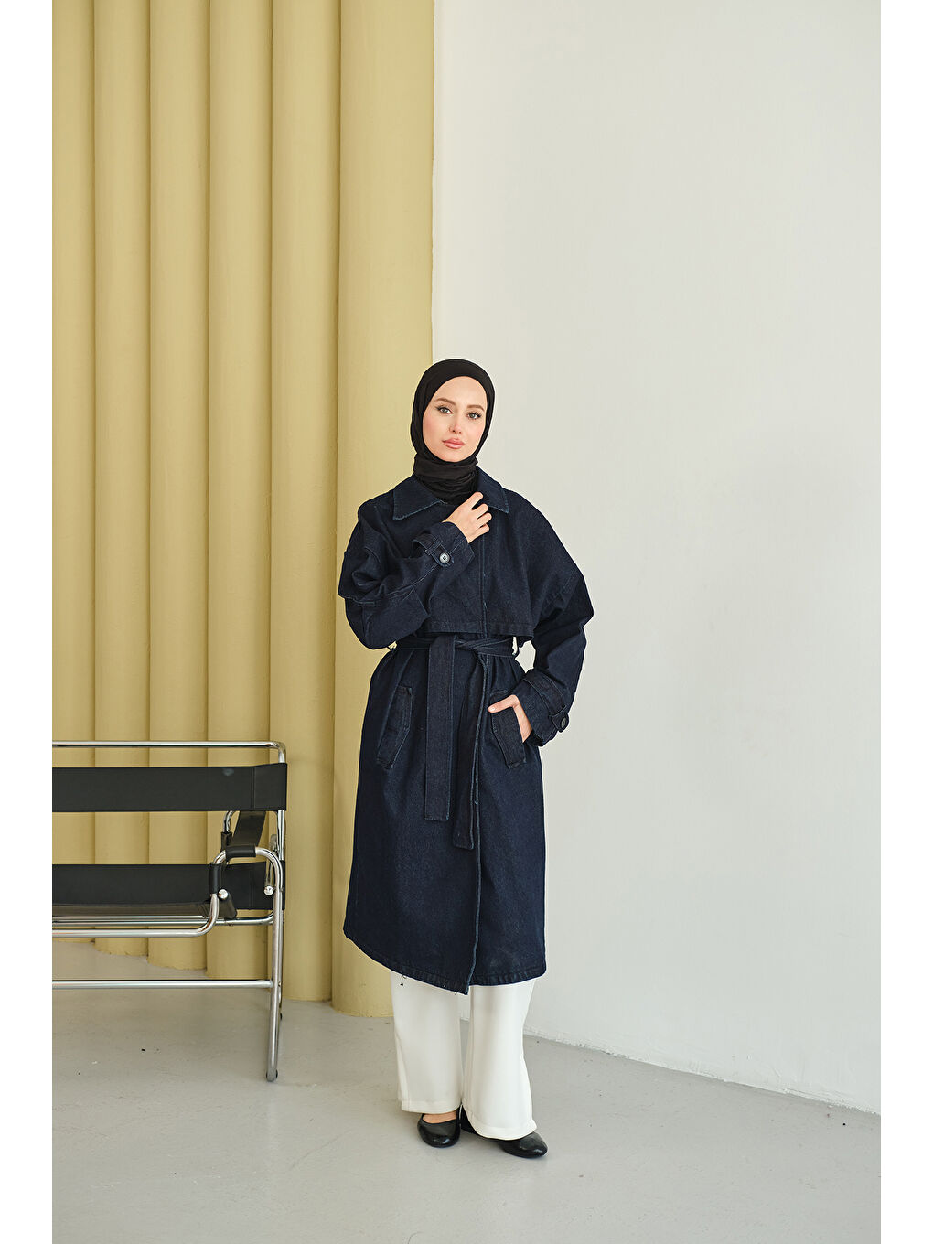 Kadın Jean Trenç Lacivert-3