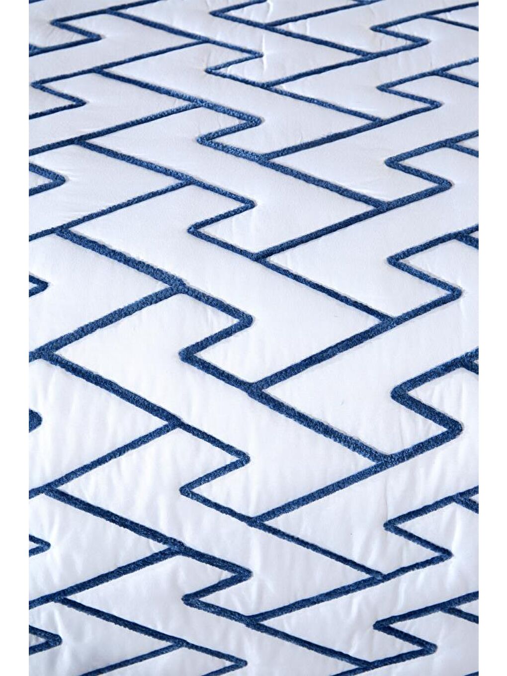 Karışık Maria Kapitoneli Tek Kişilik Yatak Örtüsü 180x240 Krem - Mavi-4