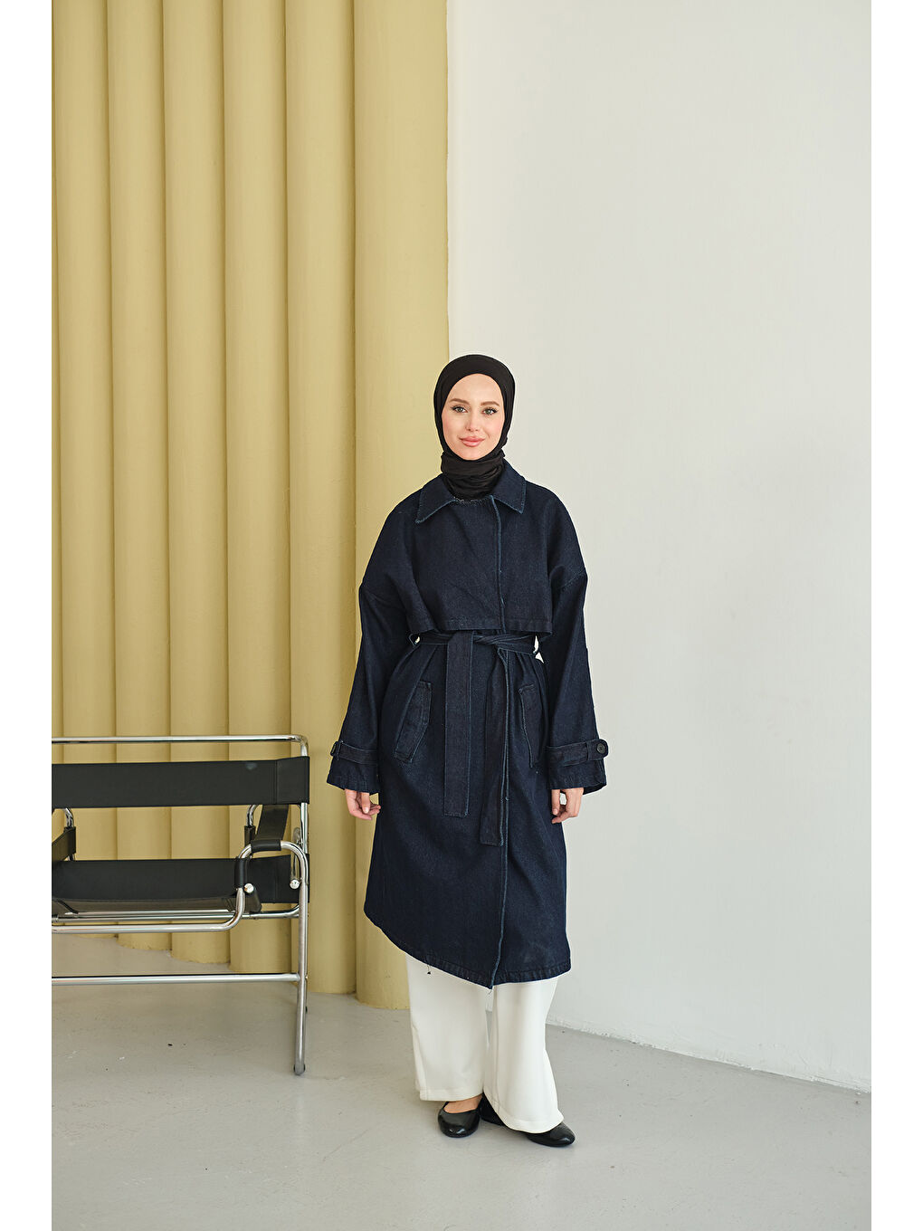 Kadın Jean Trenç Lacivert-4