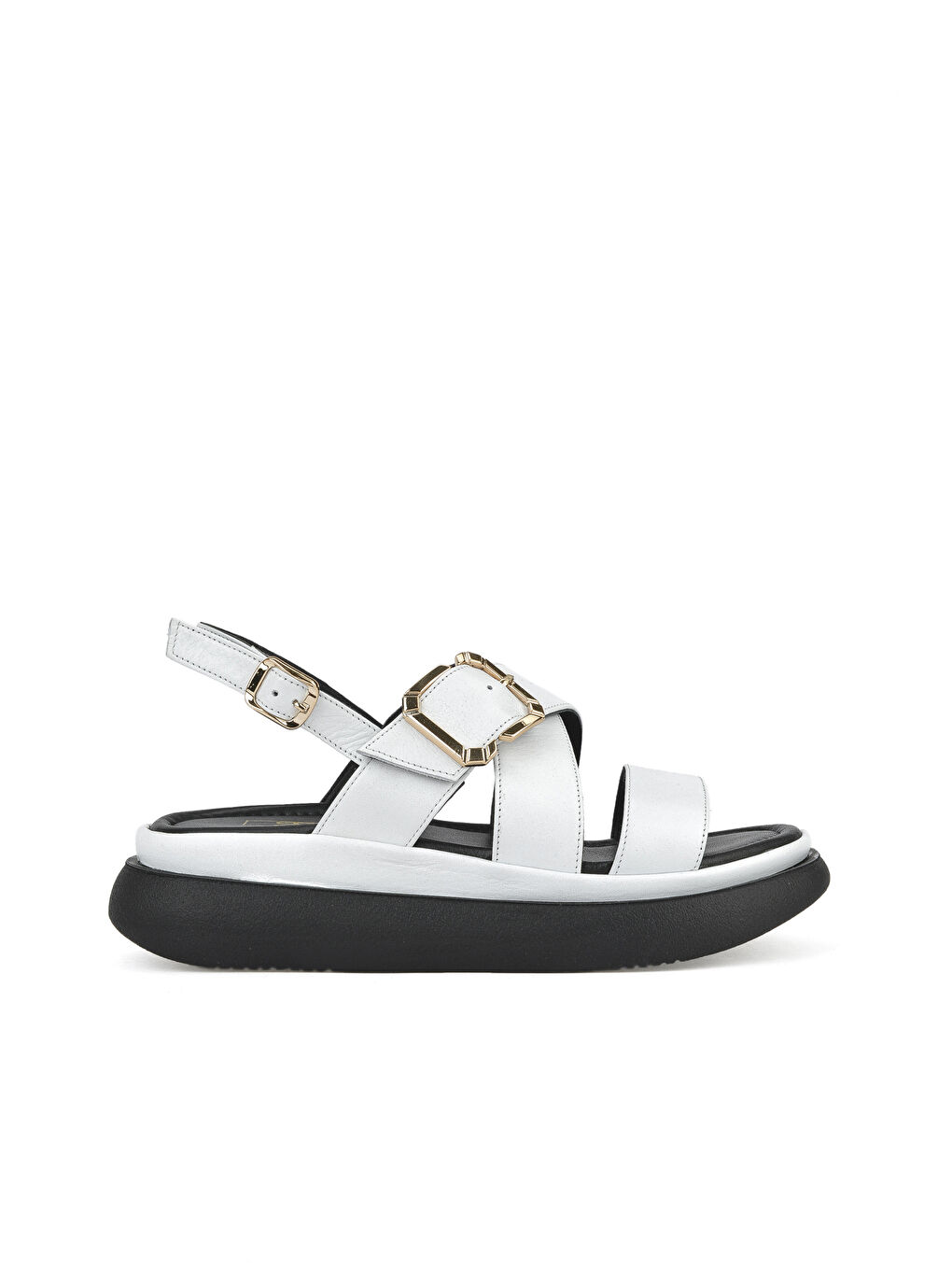 Kadın Hakiki Deri Topuklu Sandalet 151992Z302 Beyaz