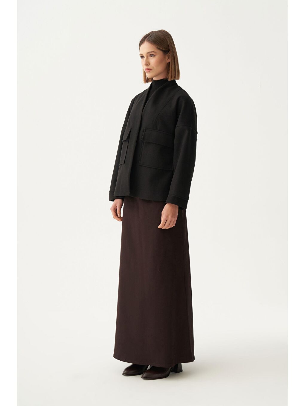 Siyah-Cepli Kısa Kaşe Ceket-2