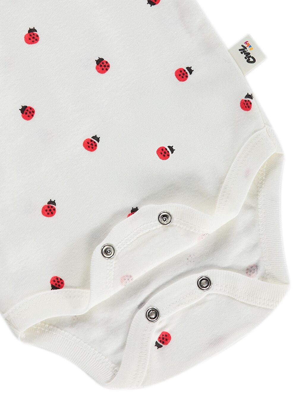 Baby Uğur Böceği 0-48 Ay Çıtçıtlı Badi - Ekru 12-18 Ay-1