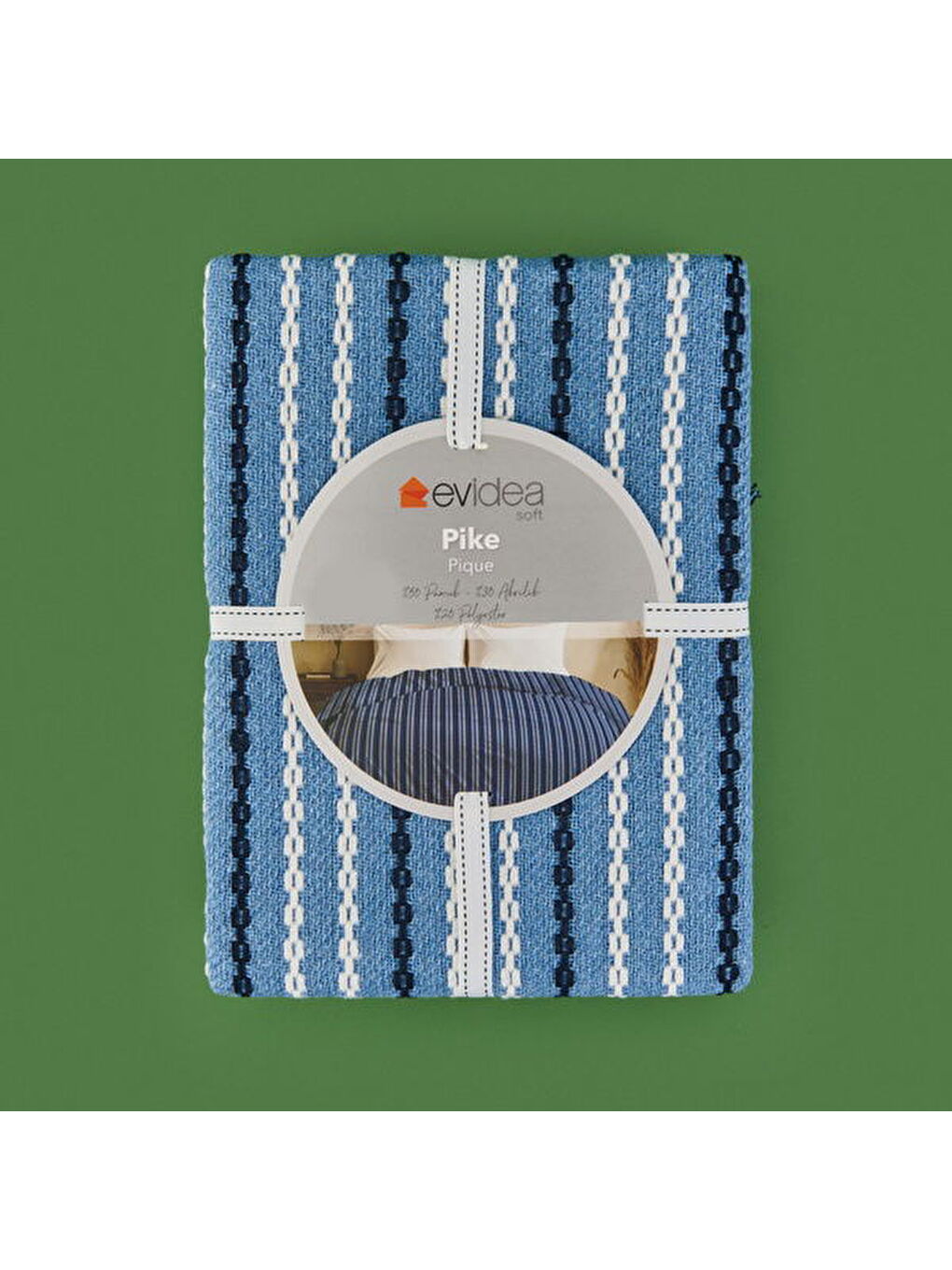 Soft Nautis Çift Kişilik Pike - Mavi - 200x220 cm-1