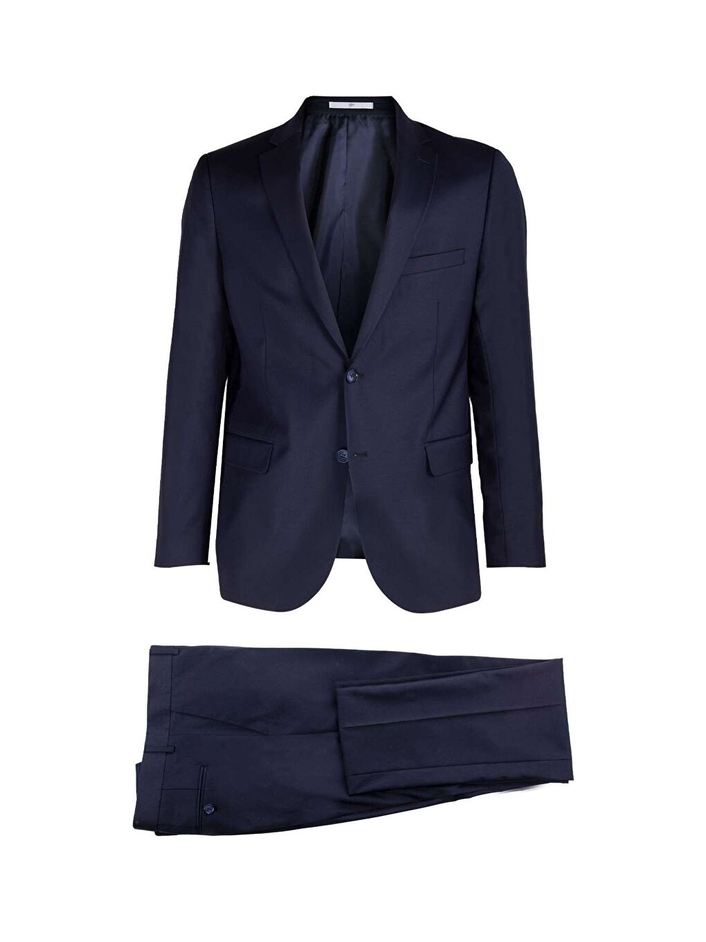 Erkek Lacivert Slim Fit / Dar Kalıp Mono Yaka Takım Elbise