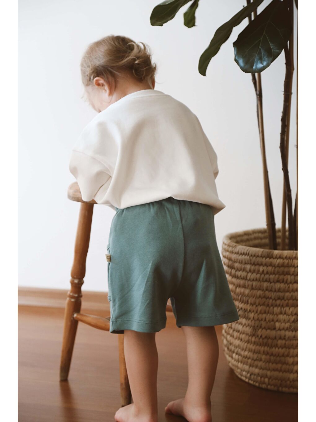 Yeşil Basic Cepli Çocuk Şort-6