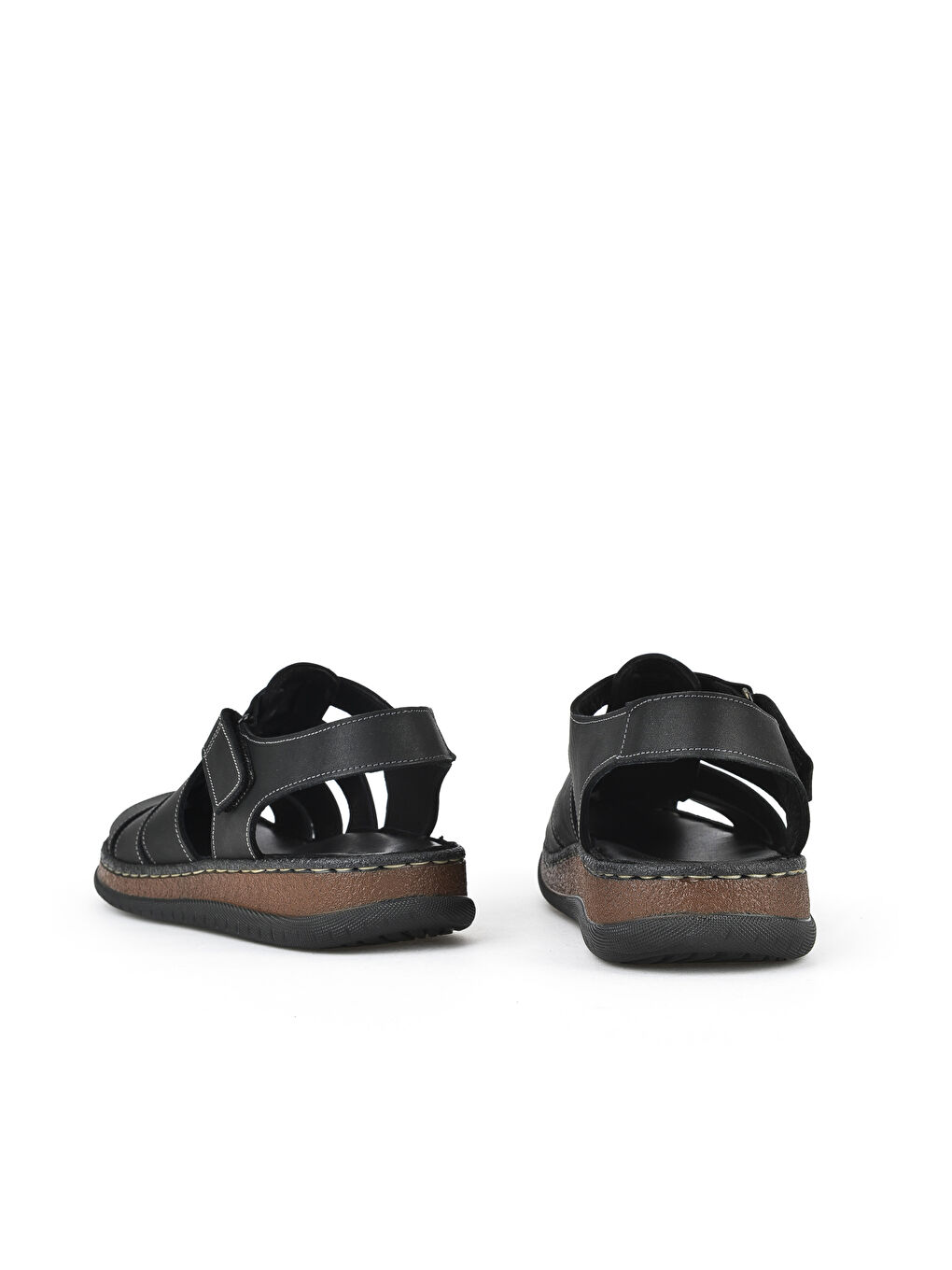 Erkek Hakiki Deri Sandalet 1511045ZS32 Siyah-2