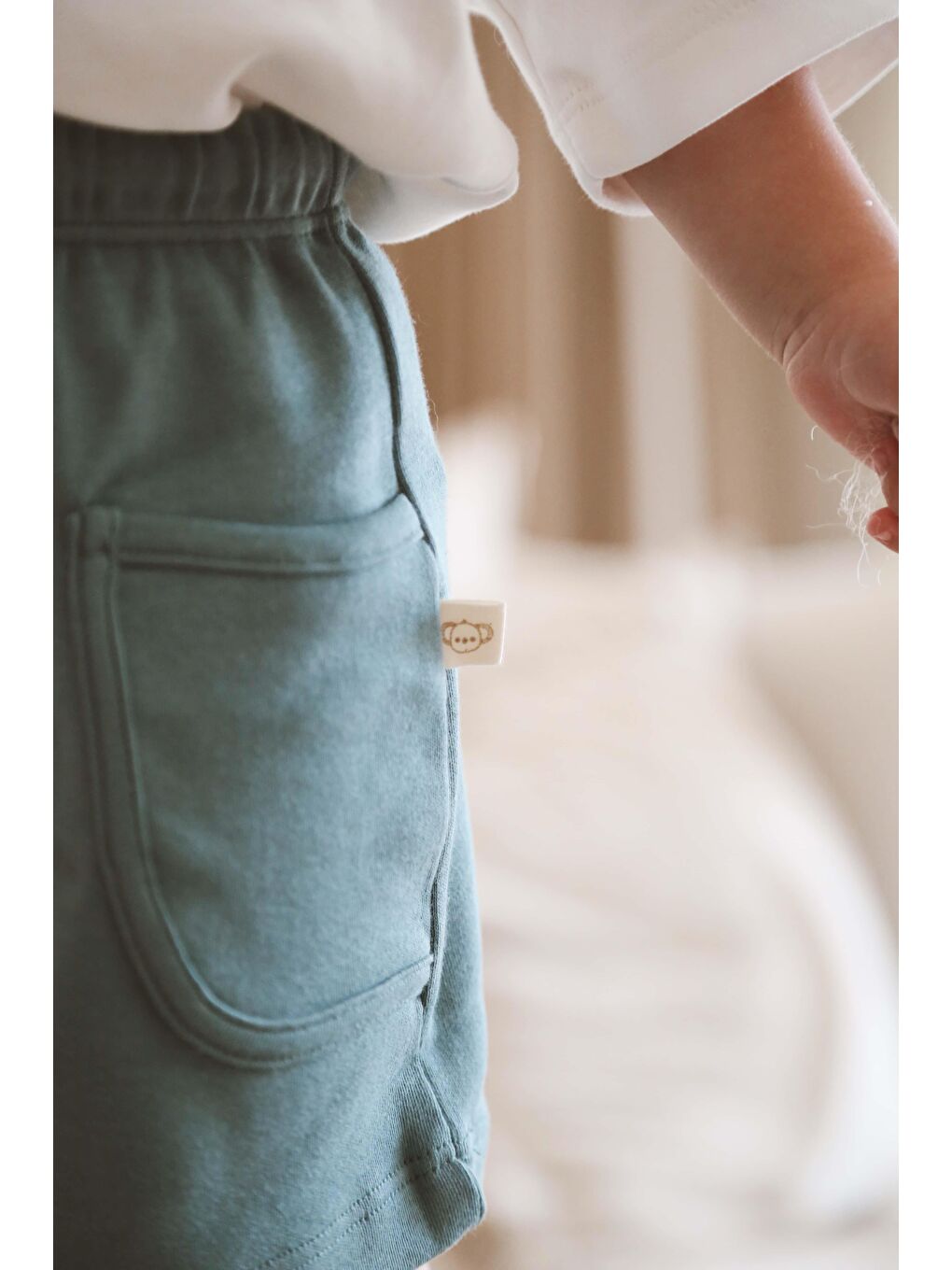 Yeşil Basic Cepli Çocuk Şort-7