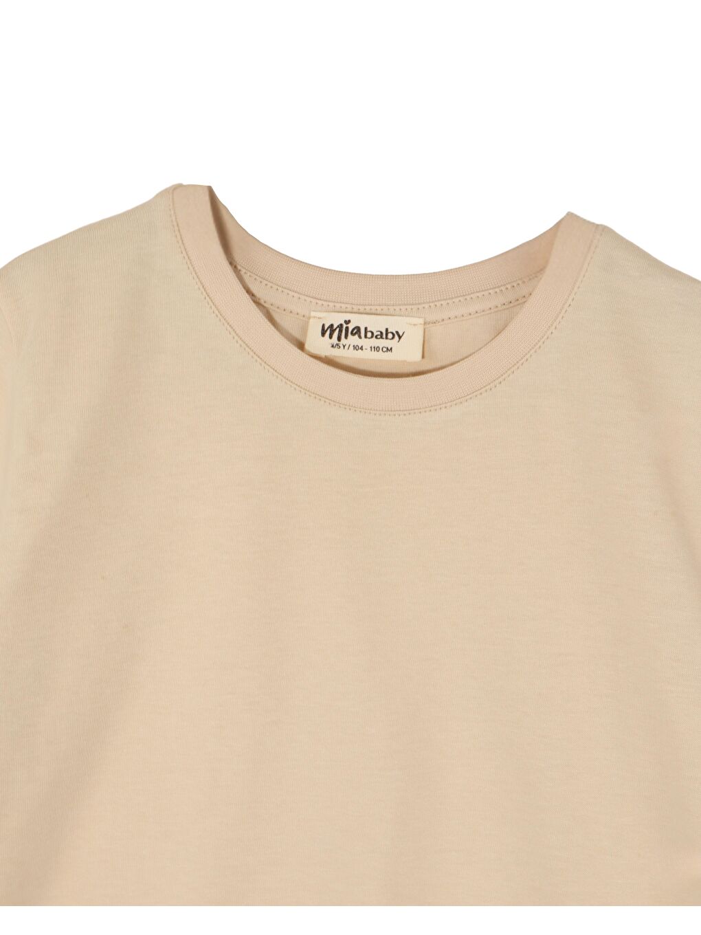 Ekru Unisex Basic Baskısız Tişört-1