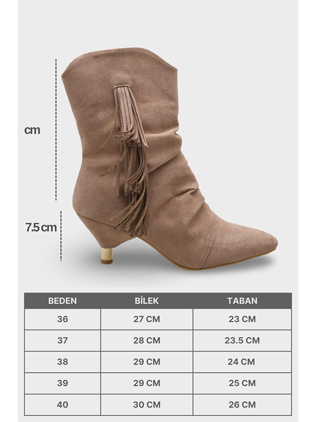 Bej Silva Kadın Vizon Bot-6