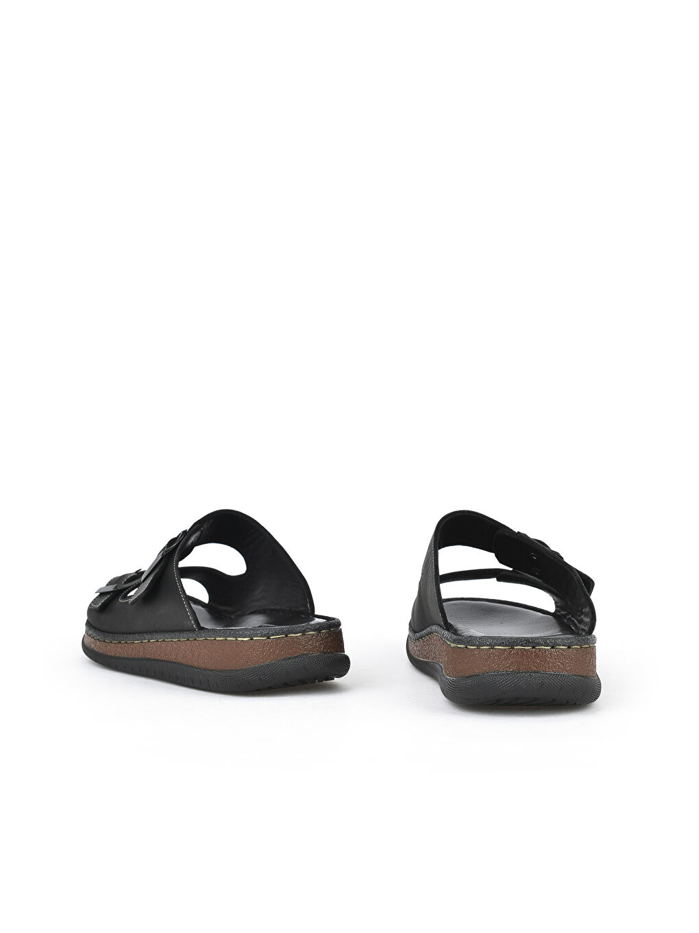 Erkek Hakiki Deri Terlik 1511045ZS1 Siyah-2