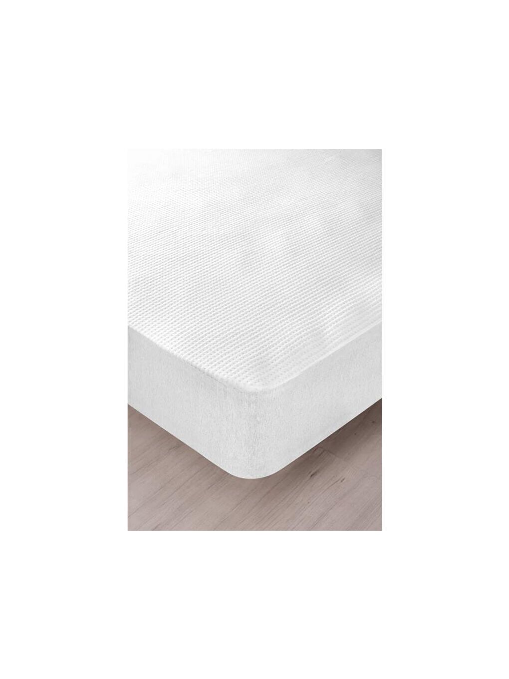 Beyaz 3D Kapitoneli Sıvı Geçirmez 90X190cm Fitted Tek Kişilik Alez-2