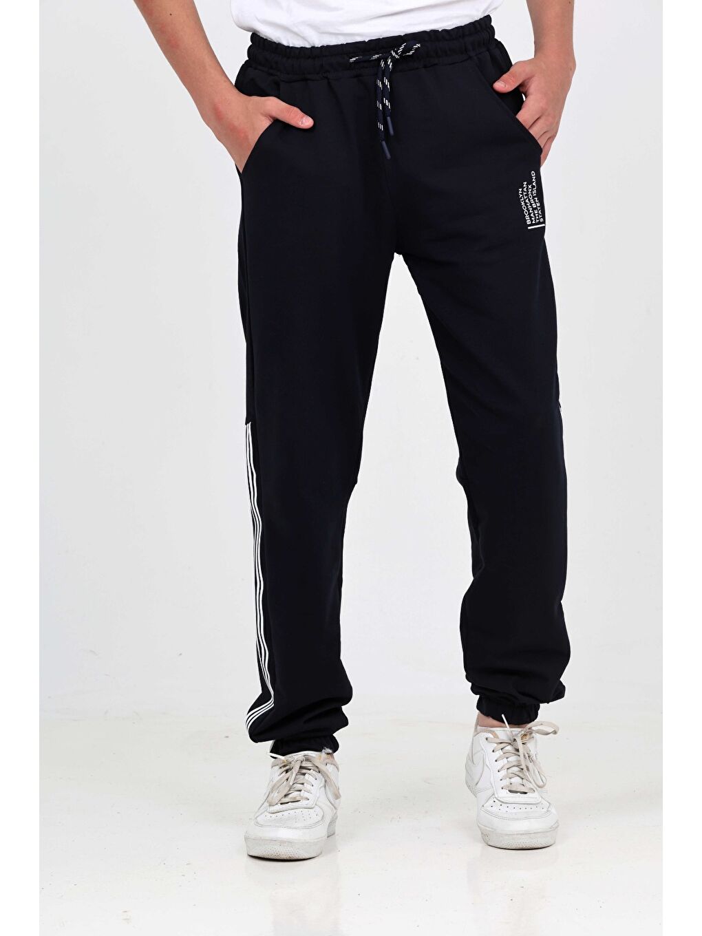 Lacivert Erkek Çocuk Üç Şeritli Eşofman Alt