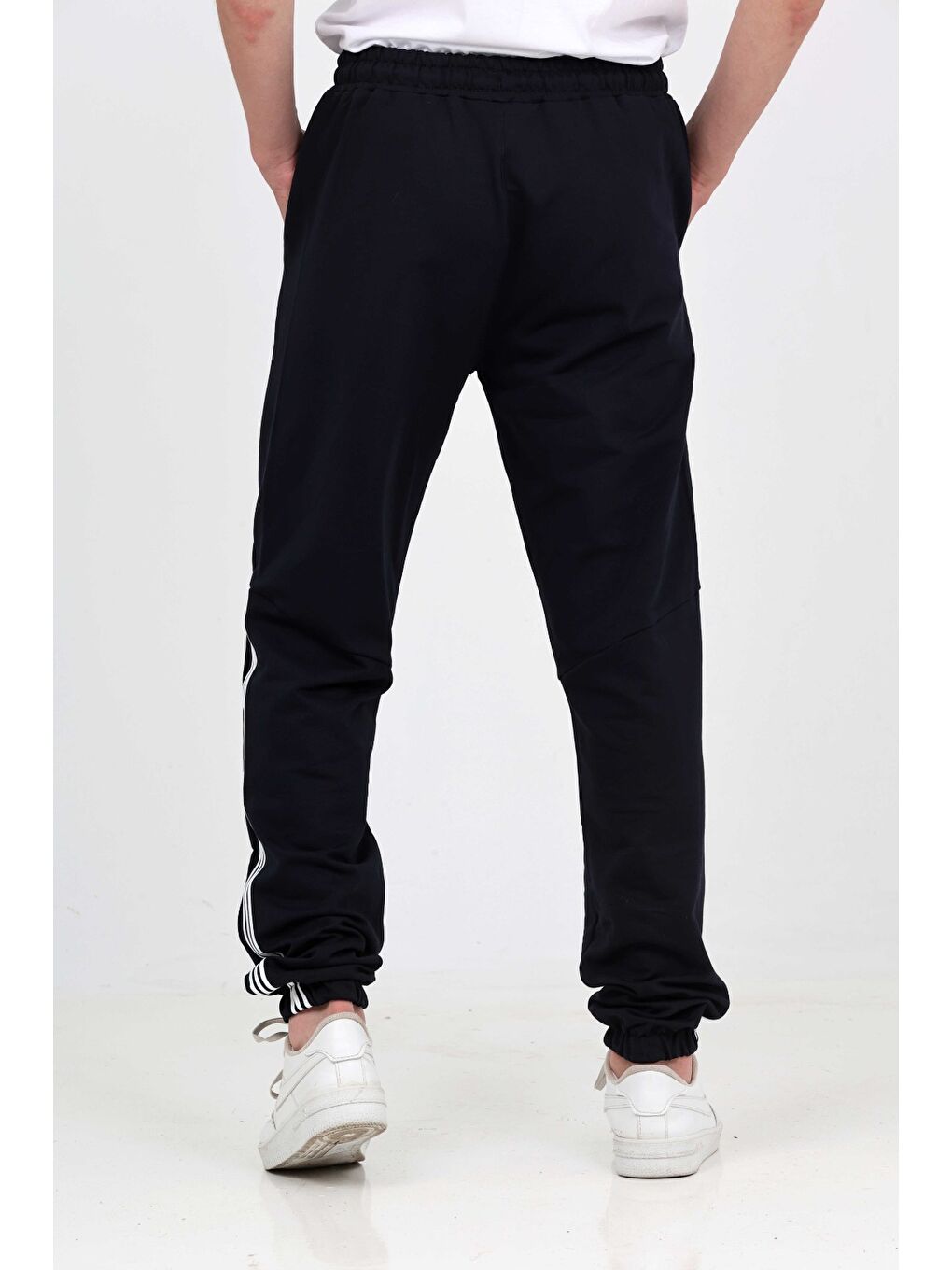 Lacivert Erkek Çocuk Üç Şeritli Eşofman Alt-1