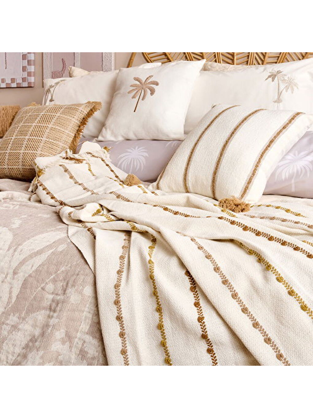 Ekru Soft Arenis Çift Kişilik Pike - Krem - 200x220 cm-5