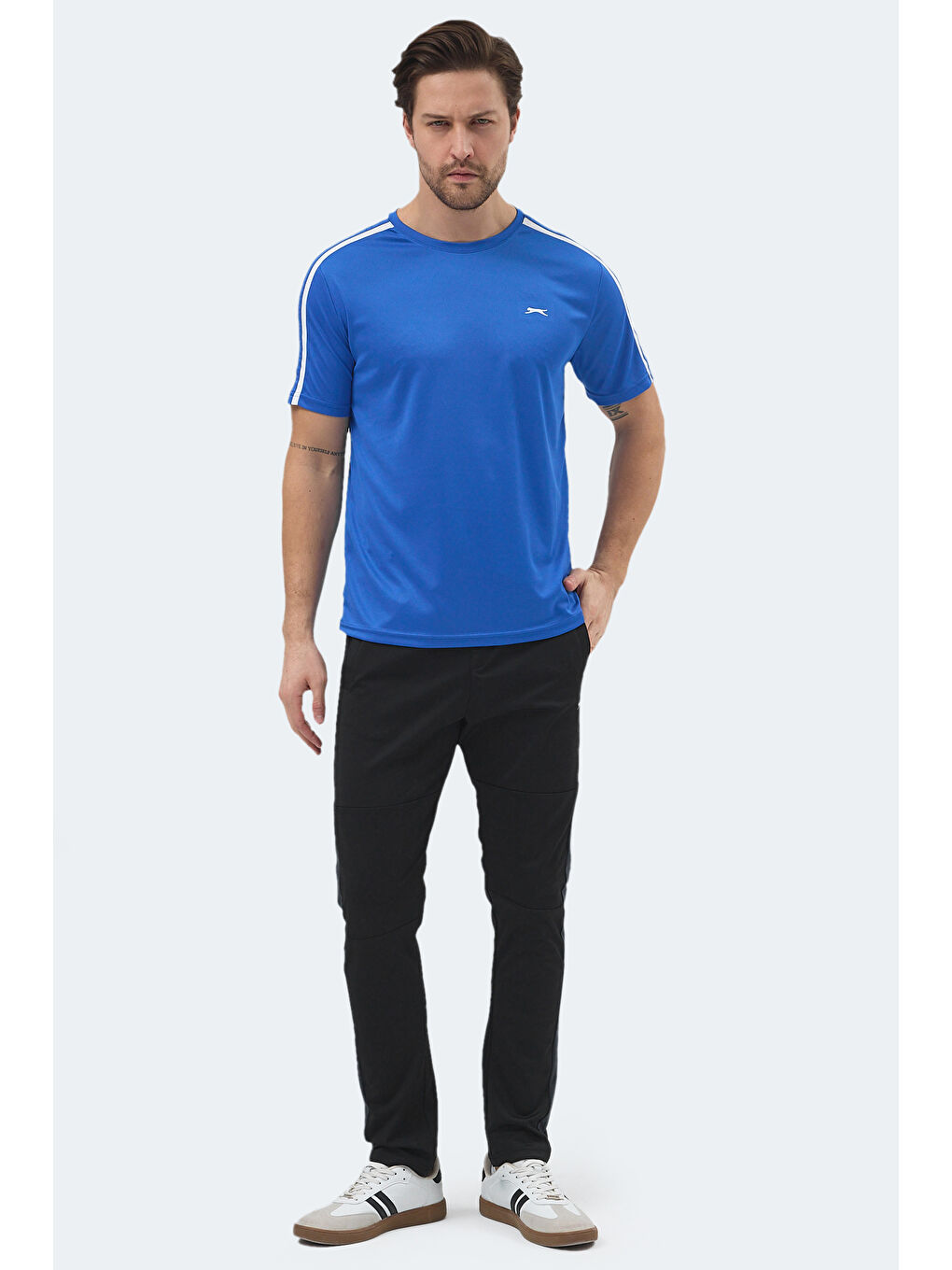 REWIND Erkek Saks Mavi Tişört-6