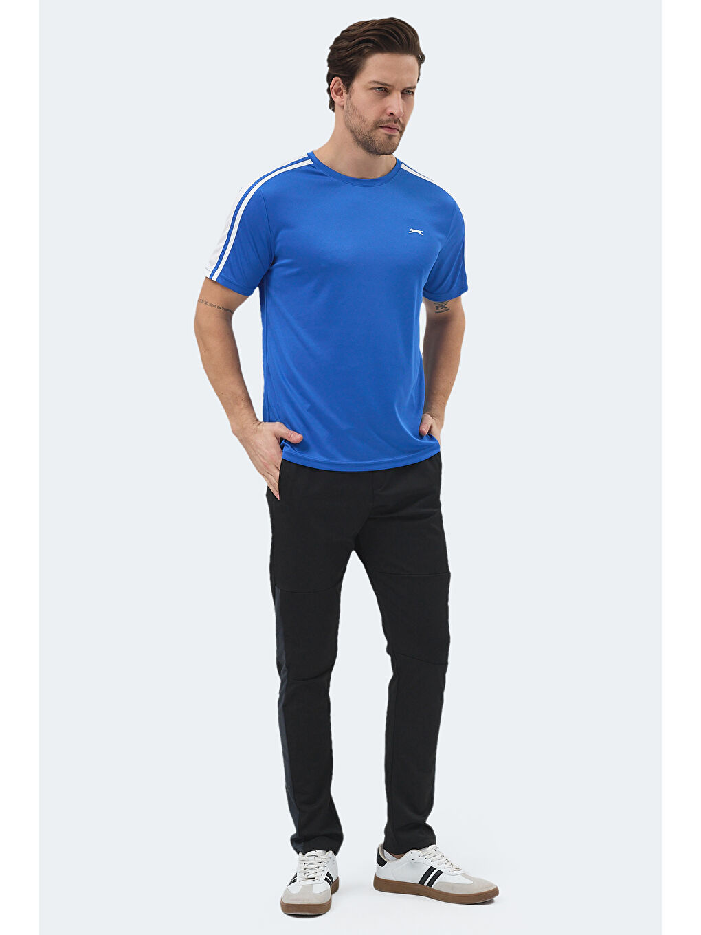 REWIND Erkek Saks Mavi Tişört-7