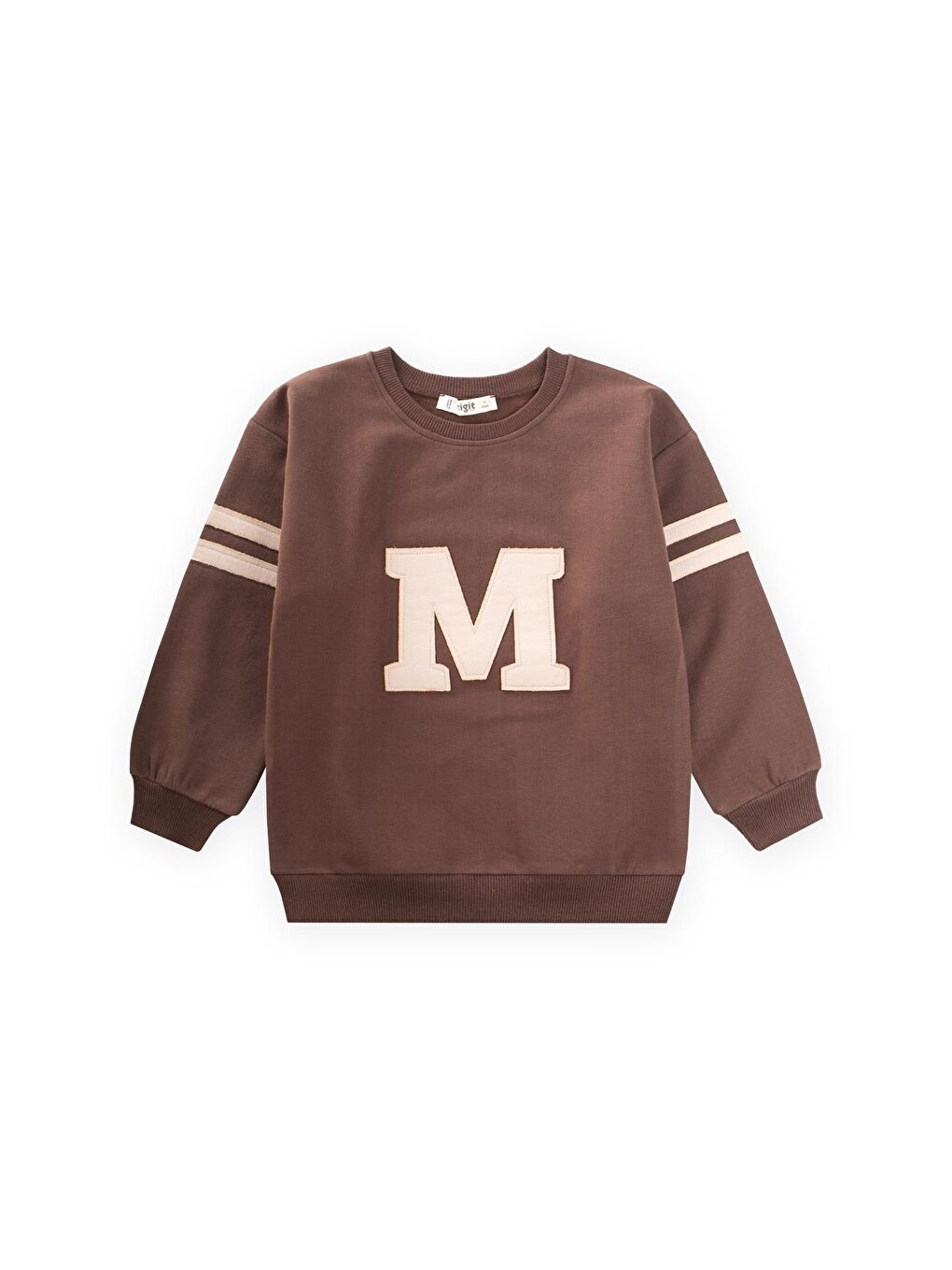 Kahverengi Aplikeli Sweatshirt 3-9 Yaş Koyu Kahve