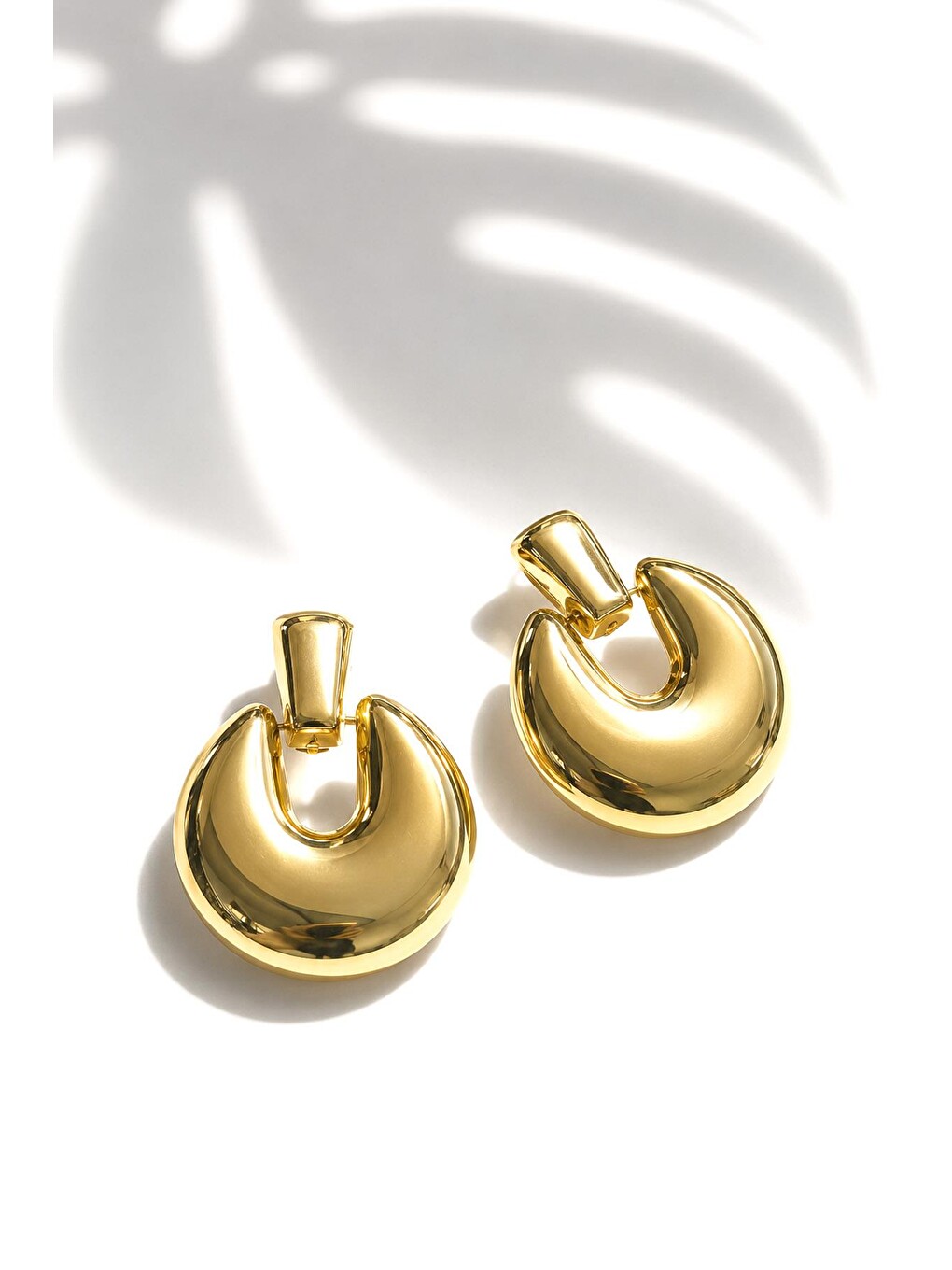 Sarı Lydia Gold Chunky Sallantılı Küpe-1