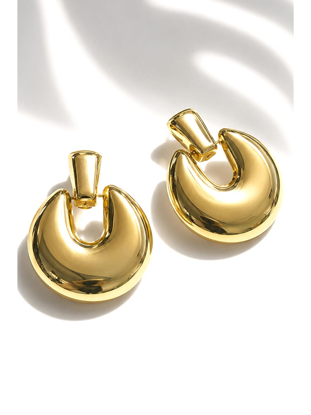 Sarı Lydia Gold Chunky Sallantılı Küpe-2