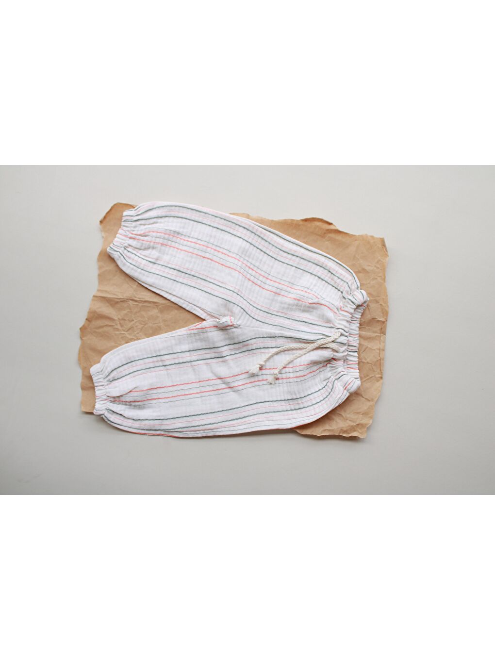 Turuncu-Yeşil Çizgili Pantolon