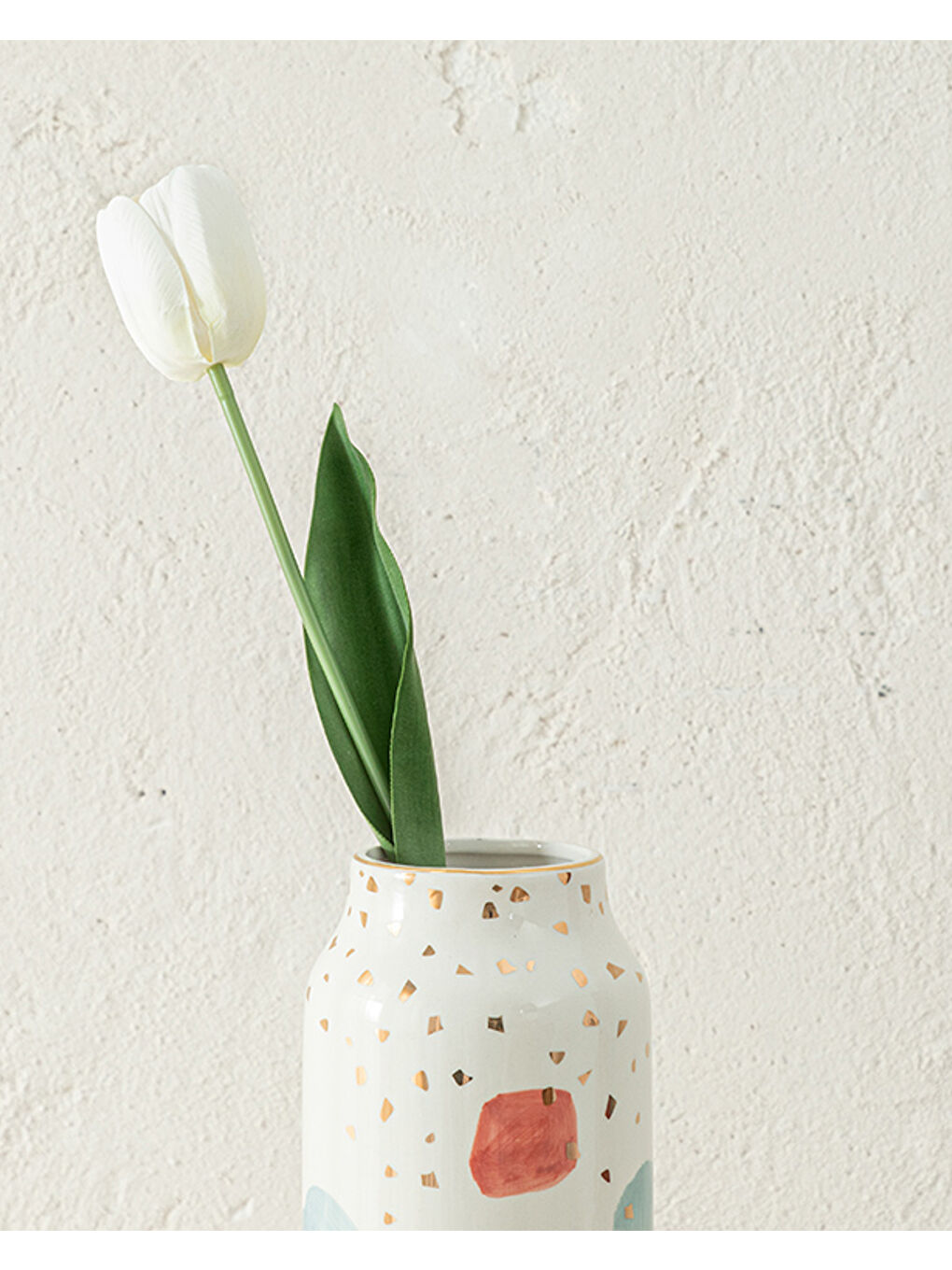 Tulip Garden Tek Dal Yapay Çiçek Beyaz