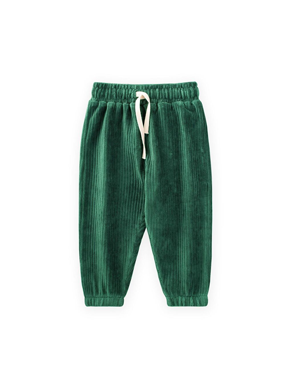 Fitilli Kadife Jogger Pantolon 1-10 Yaş Yeşil
