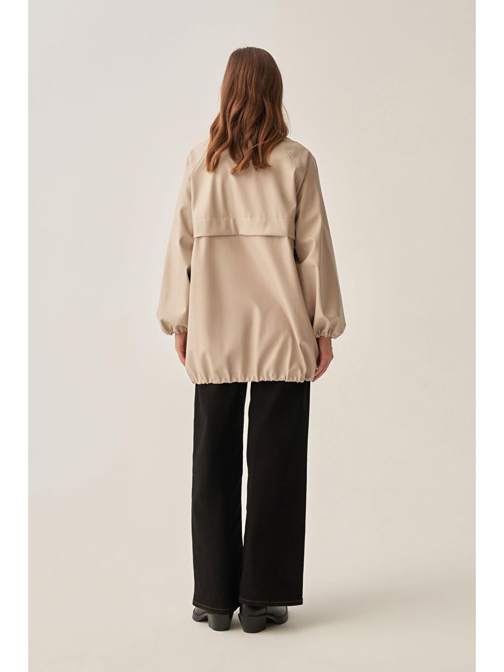 Bej Taş-Reglan Deri Ceket-4