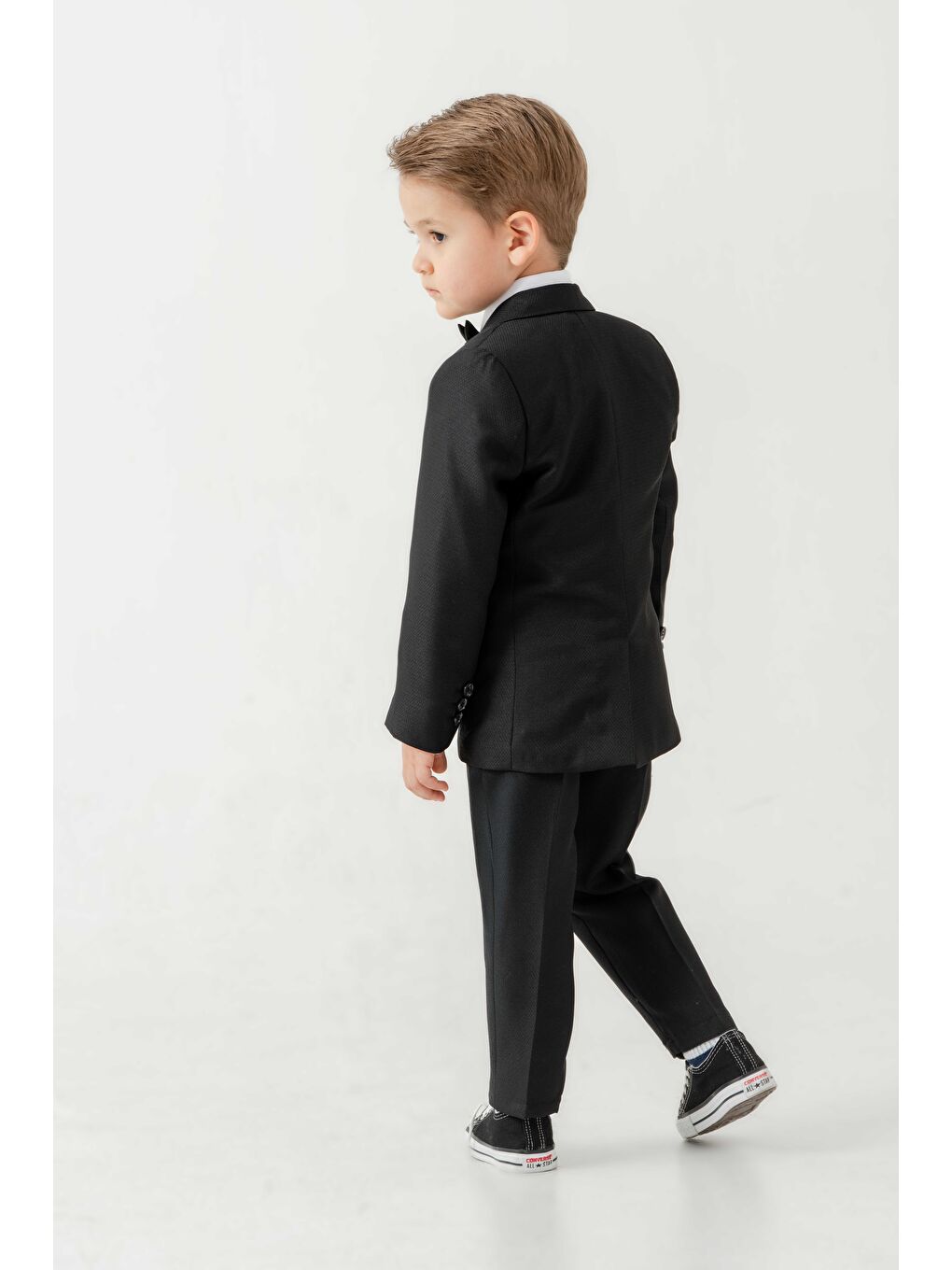 Siyah Mini Gentleman Erkek Çocuk Takım Elbise - 5 Parça-4