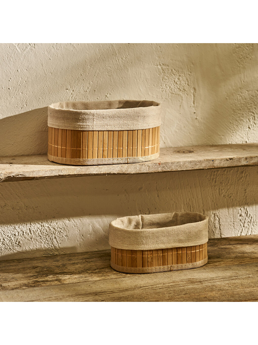 Bej Bres Bambu Düzenleyici Kutu 2'li Naturel-4