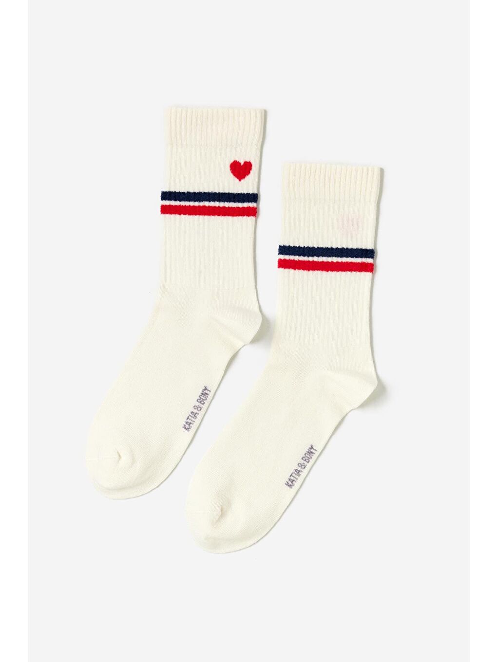 Beyaz Baskılı 4'Lü Paket Soket Çorap Ekru-1