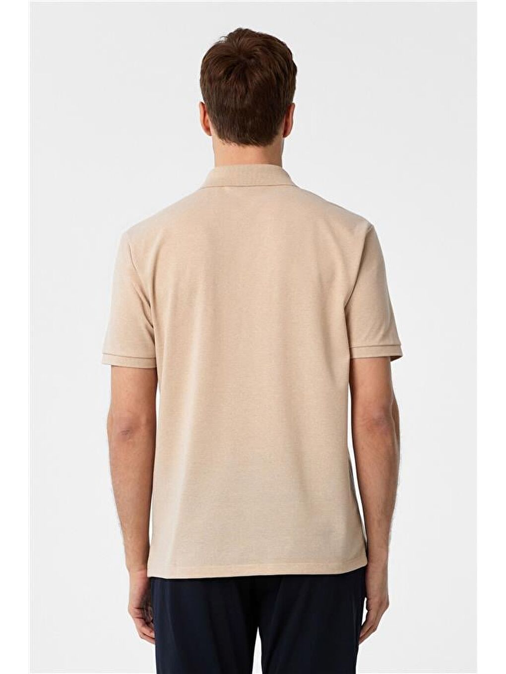 Bej Regular Armürlü Polo Yaka Tişört-4