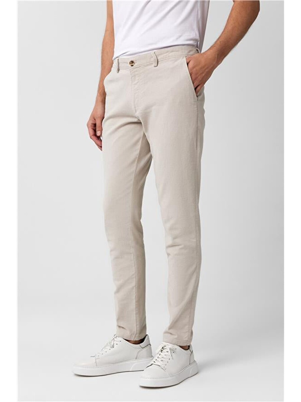Gri Taş Slim Armürlü Pantolon-1