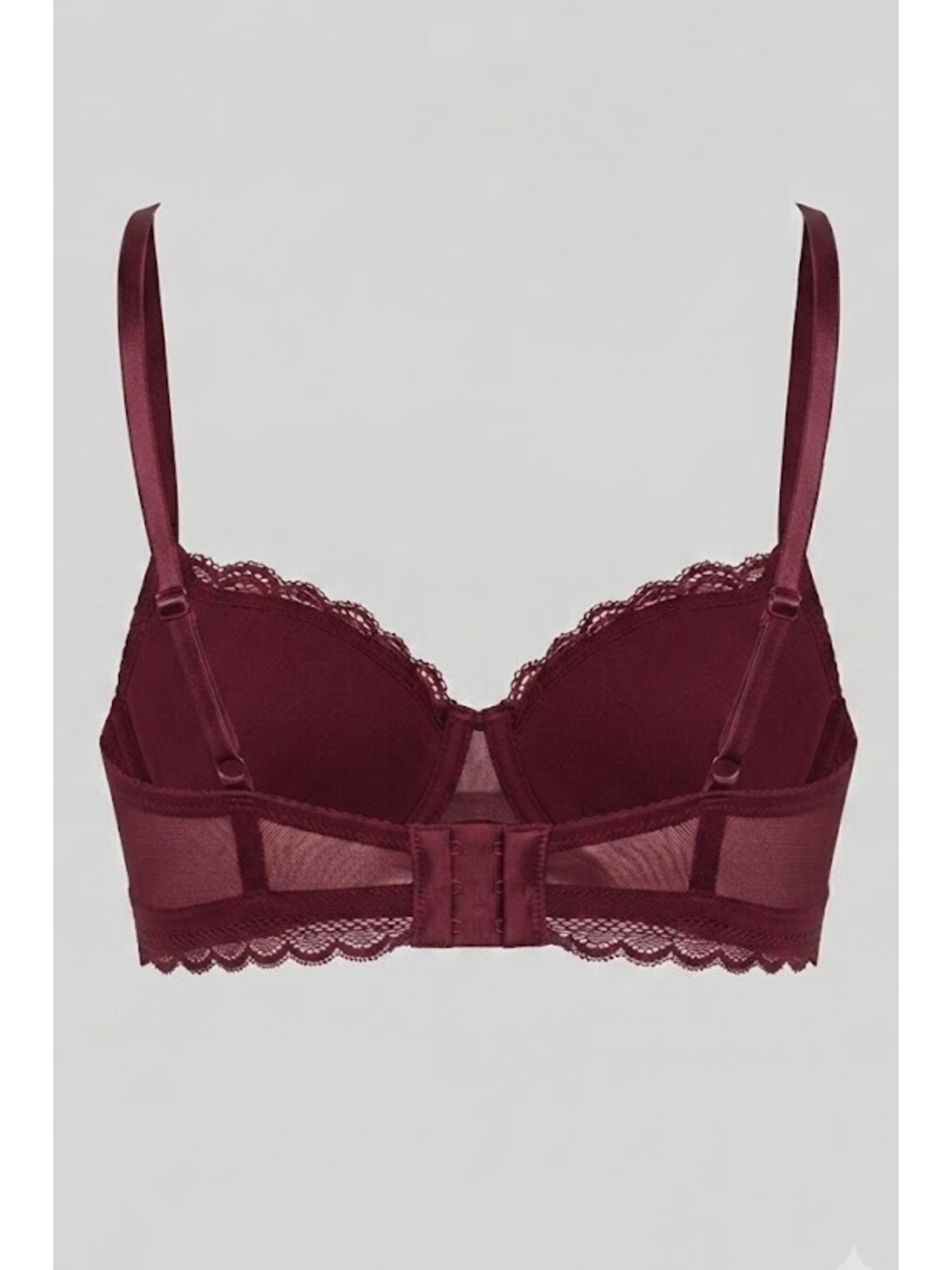 Push Up Dantel Detaylı Sütyen C18395 Bordo-1