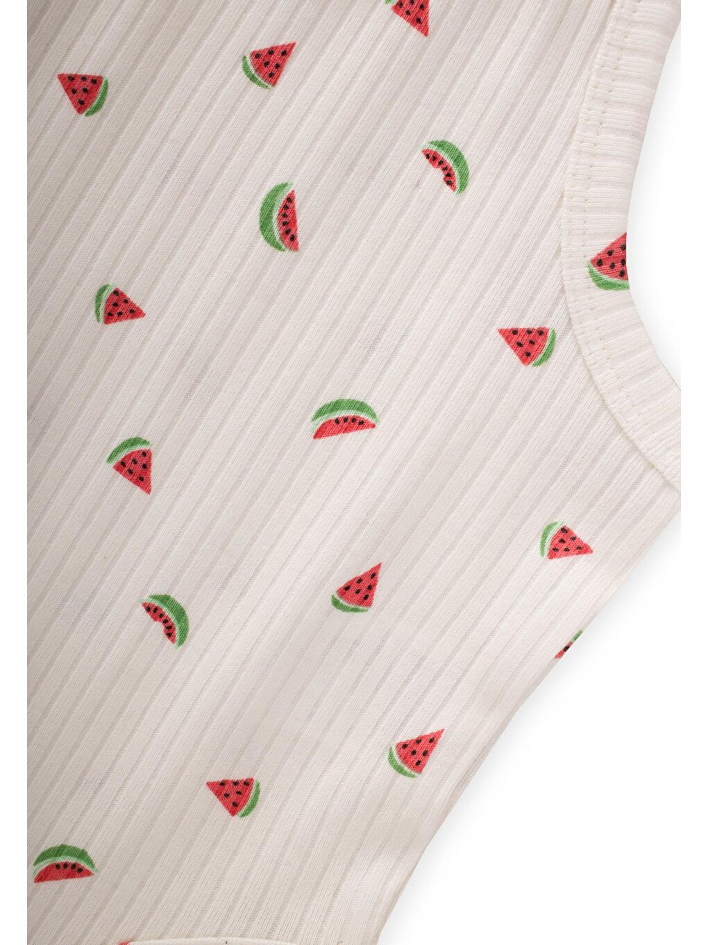 Ekru Askılı Zıbın 0-3 Yaş Karpuz Desen-2