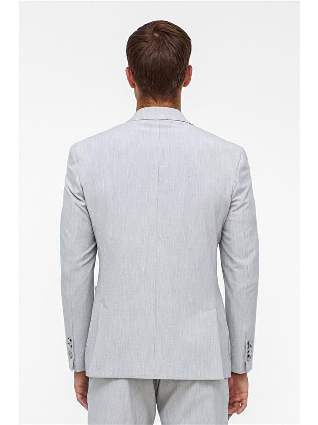 Gri Slim Desenli Mono Yaka 6 Drop Takım Elbise-6