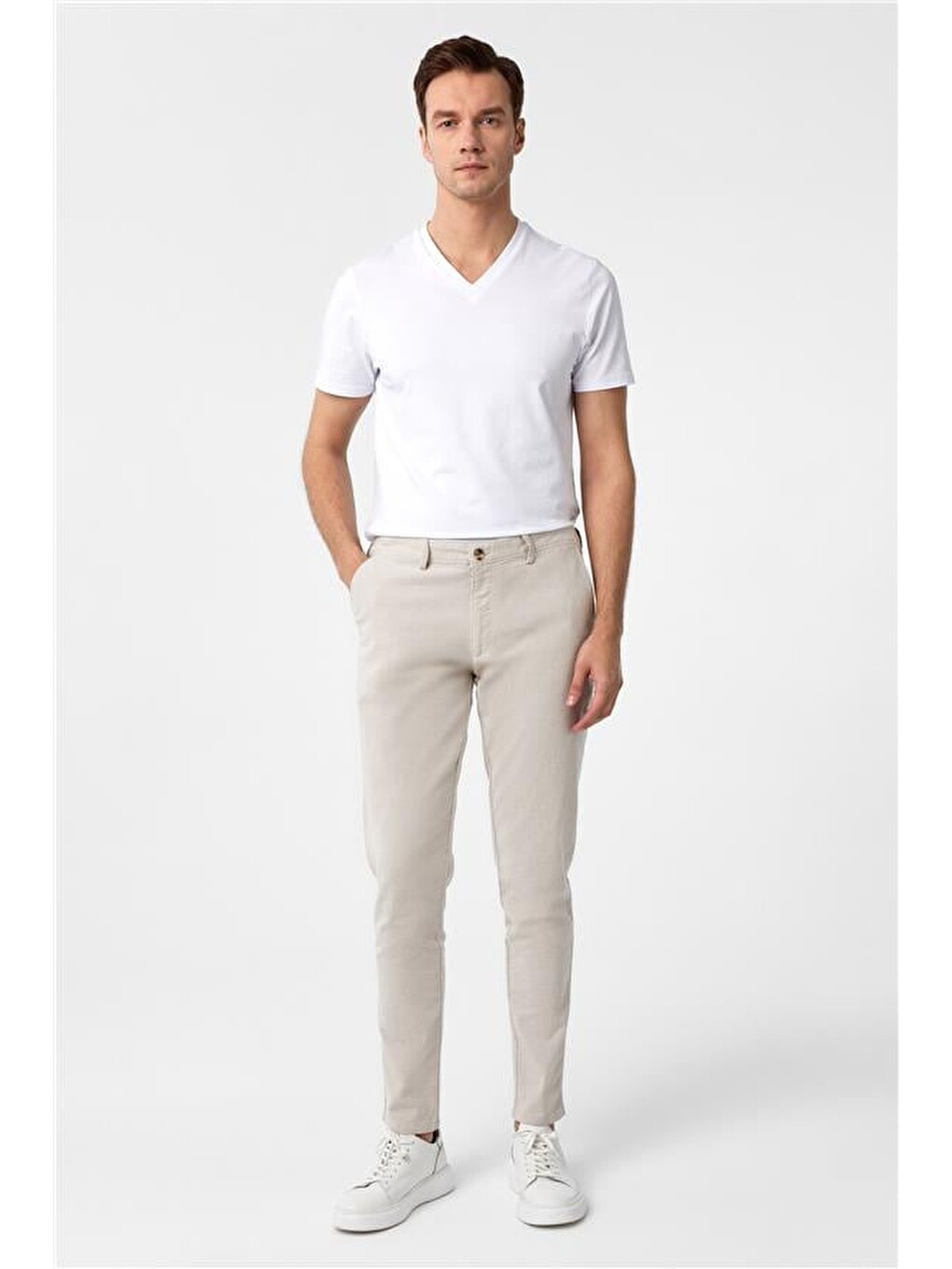 Gri Taş Slim Armürlü Pantolon-5