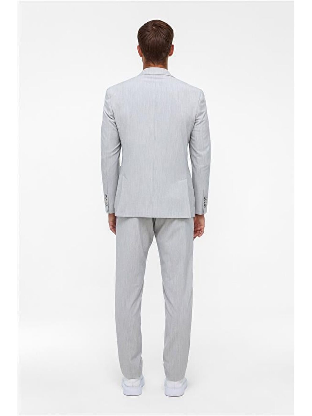 Gri Slim Desenli Mono Yaka 6 Drop Takım Elbise-7